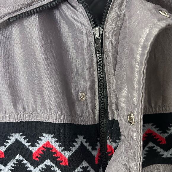 VTG Comfy Casuals Men's‎ XL Jacket Southwestern Silver Gray Zip Up Western Aztec - Picture 8 of 9